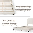 thumbnail image 4 of Bowery Hill Modern Boucle Fabric Mattress Ready Queen Bed in White, 4 of 20