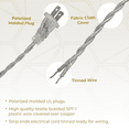 thumbnail image 3 of Royal Designs, Inc. Twisted Rayon Lamp Cord, Molded 2-Prong Plug, DIY Repair/Replacement, Stripped Ends Ready for Wiring, 12 Ft, Silver, SPT-1 UL Stamped, 3 of 3