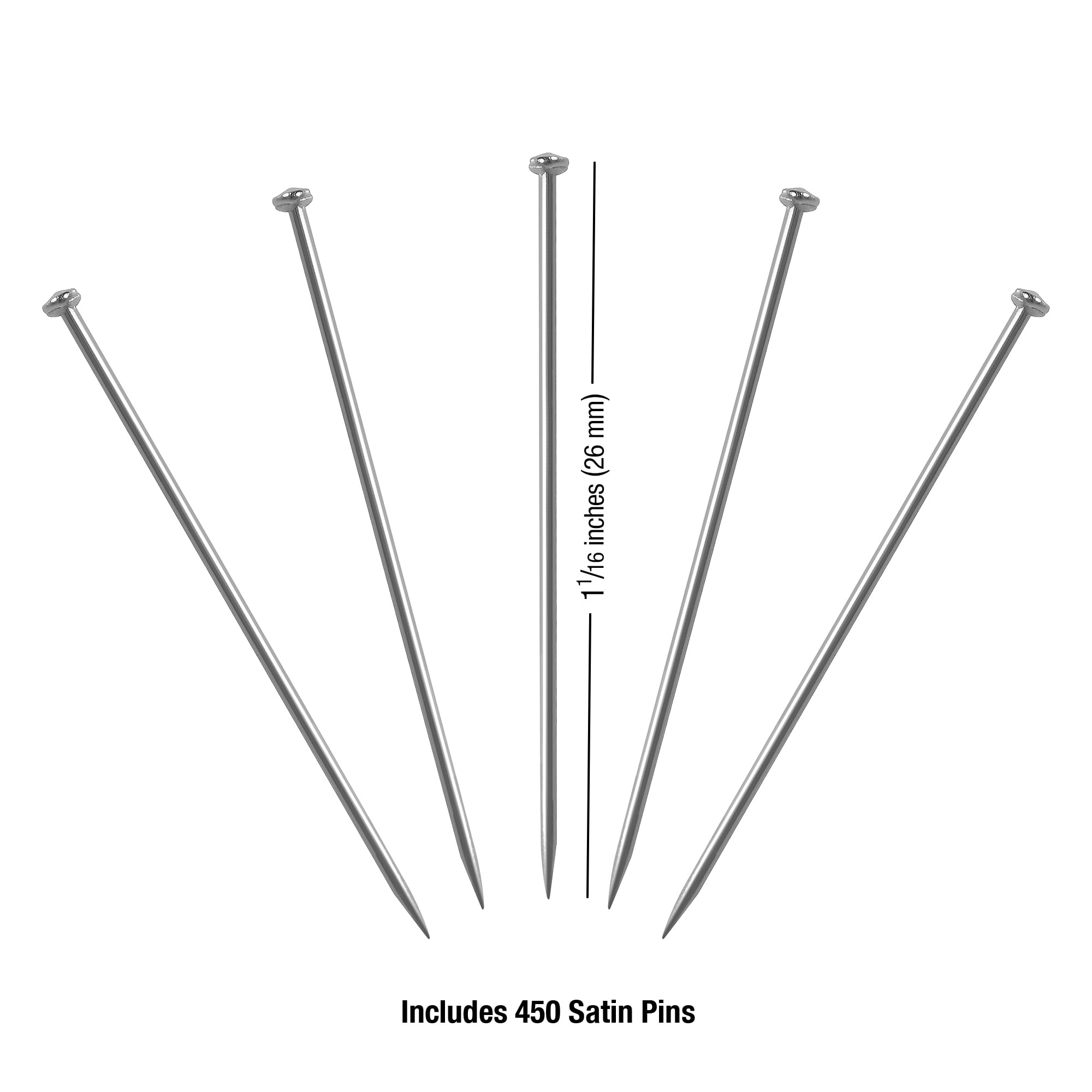 (2 pack) Hello Hobby Satin Size 17 Steel Silver Pins (450 Count)