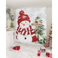 thumbnail image 2 of Christmas Red Snowman Bathroom Shower Curtains with Hooks, Winter Snowflakes Xmas Tree Berry Waterproof Fabric Washable Shower Curtain for Home Hotel Bathtub Decor 72x72 Inches, 2 of 7