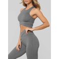 thumbnail image 3 of 2 Pieces Womens Workout Sets Yoga Gym Outfits Seamless High Waist Leggings Tracksuits, 3 of 7