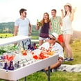 thumbnail image 5 of 4 ft Folding Ice Table, Party Cooler, Table with Drain, Party Table, Cooler Table, Fishing Cleaning Table, with Detachable Matching Skirt, 5 of 7