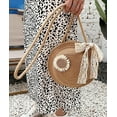 thumbnail image 3 of Kukuzhu Women Straw Small Tote Bag Summer Woven Handmade Elegant Beach Travel Shoulder Bag, 3 of 7