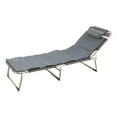 thumbnail image 3 of Chaise Longue, Fauteuil Inclinable Simple en Fer, Chaise Longue Pliante Inclinable, Chaise-Lit de Camping, Lit Pliant, Chaise Longue de Patio, Chaise Longue d'Extérieur avec Oreiller pour, 3 of 7