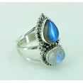 thumbnail image 6 of Rainbow Moonstone, Labradorite 925 Solid Sterling Silver Handmade Women Statement Ring size 5.5, 6 of 10