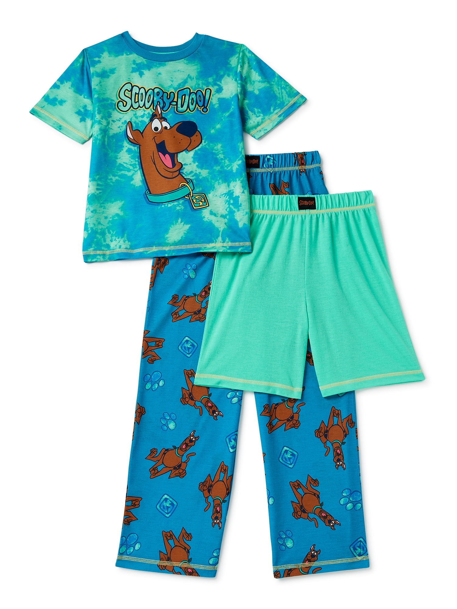 Garçons Scooby Doo Long Pyjamas Lot Âge 4-5 5-6 7-8 ans nouveau film Vert Bottoms 