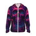 thumbnail image 1 of Vsdgher Sweat à Capuche Imprimé Crâne Violet-Rouge pour Hommes Femmes, Manches Longues Protection Solaire Pêche pour Course Natation-TG, 1 of 7