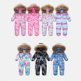 thumbnail image 3 of Ruyang Baby Boys Camouflage Snowsuit Toddler Girls Winter Warm Heart Graphic Jumpsuit Faux 𝐅𝐮𝐫 Hooded Zipper 𝐎nesie, 3 of 6