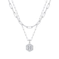 thumbnail image 1 of Kcodviy Collier Hexagone initial 26 Collier Ras-du-Cou Diamant pour Femmes Colliers pour Pendentif Cœur Femmes A Z 26 Collier initial Cœur Alphabet initial Colliers Argentés Collier Maman pour Femmes, 1 of 4