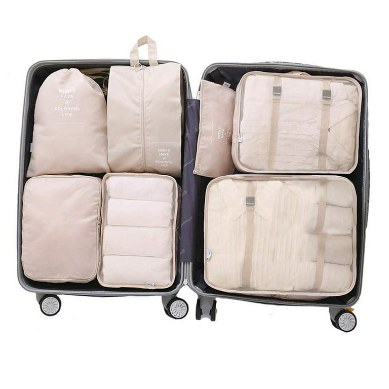 7PCS Luggage Clothes Storage Bags Portable Underwear Packing Cube Travel  Subpackage Clothing Organizer Suitcase Shoe Sorting Bag