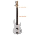 thumbnail image 3 of 4 String Electric Bass Guitar, Split Single-Coil Pickup, Right Handed Design, with Gig Bag, Strap, Spanner Tool for Youths & Adults (White), 3 of 10
