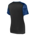 thumbnail image 6 of Sport-Tek Ladies CamoHex Colorblock V Neck Tee-XS (Black/ True Royal), 6 of 6