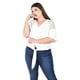 thumbnail image 4 of Blusa con nudo al frente Roman Fashion /Tallas Extras, 1813 (Blanco) blanco 38, 4 of 5