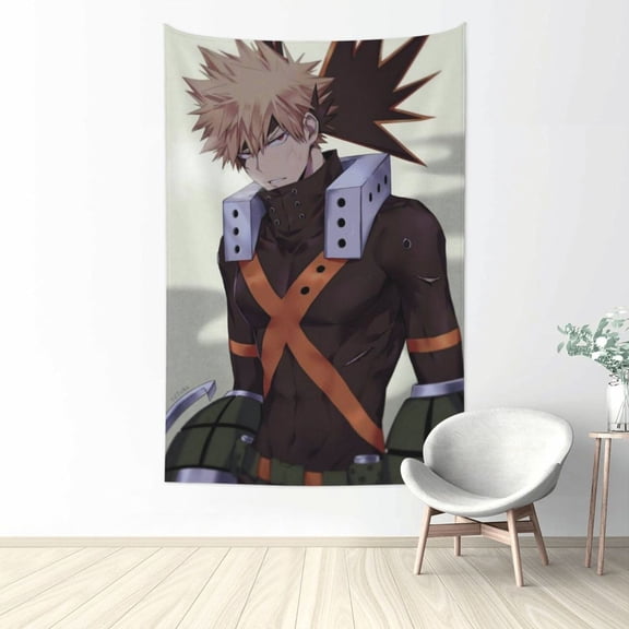 My Hero Academia Bakugo Katsuki Tapestry Wall Hanging Home Decoration Wall Blanket Dormitory Living Room Bedroom Backdrop Poster( 60x40inch)