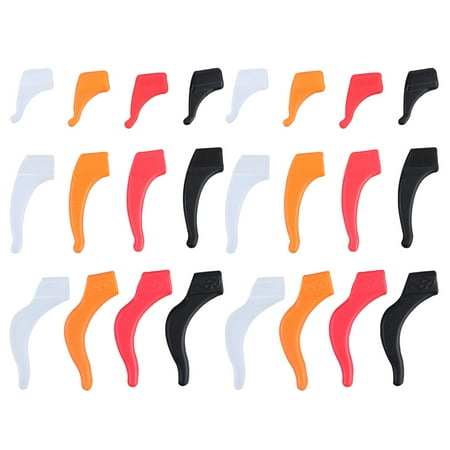 

24 Pairs of Non-slip Glasses Hooks Silicone Eyeglass Holders Eyewear Sleeve Glasses Ear Hooks for Students