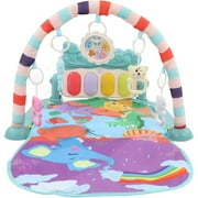 KISPATTI Baby Gyms Play Mats Musical Activity Center Baby Piano Gym Mat Tummy Time Padded Mat for Newborn Toddler Infants