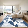 thumbnail image 3 of ODIKA 6'x9' Machine Washable Non-Slip Area Rug, Geometric Navy Blue High Traffic Rug, Blue, 1060432, 3 of 7