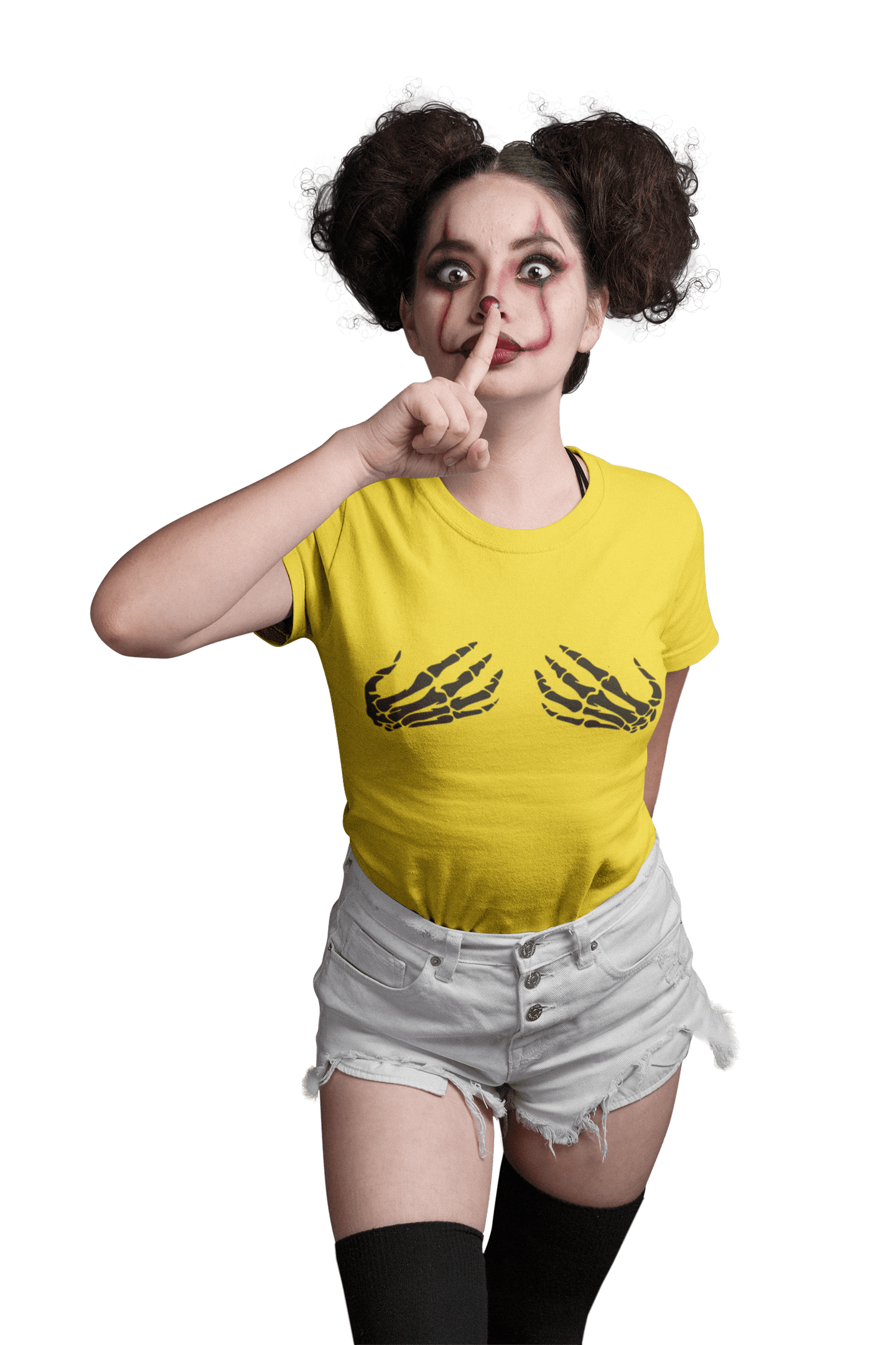 Funny Skull Hands Halloween Shirts for Women, Halloween Clothes, Plus