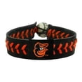 thumbnail image 1 of Team Color Baseball Peach Leather White Thread Baltimore Orioles Bracelet, 1 of 1