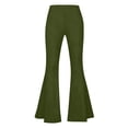 thumbnail image 4 of iHPH7 Flare Yoga Pants with Pockets, Bootcut Athleisure Seamless Tummy Control Leggings for Women Workout, Pilates, Gym Army Green XL, 4 of 6