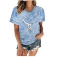 thumbnail image 1 of Camiseta con estampado de sol y luna para mujer, camiseta de manga corta con cuello redondo, camiseta informal divertida y bonita para chica adolescente OAVQHLG3B Store lin121212, 1 of 5