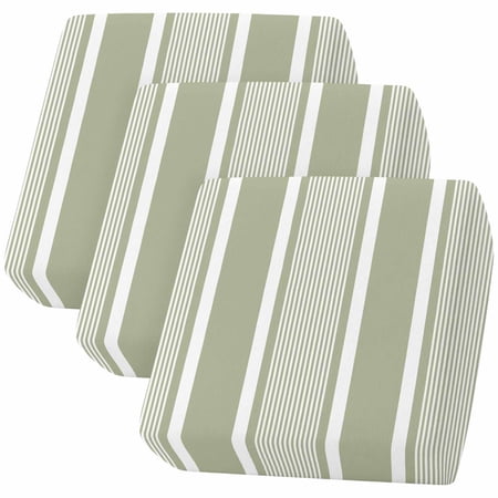 Couch Cushion Covers Sage Green Vertical Stripes Sofa Cushion Cover Stretch Seat Covers Classic Lines Striped Sofa Slipcovers Soft Furniture Protector for Sectional Sofas Living Room Small-3 Pieces
