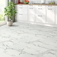 thumbnail image 6 of Lxcreat Vinyl Flooring Peel and Stick Floor Tile 12-in x 12-in Waterproof Removable Flooring Tiles for Rentals Bathroom Kitchen, White and Grey Marble Look, 6 of 6