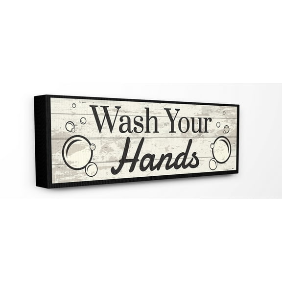 The Stupell Home Decor Collection Wash Your Hands Canvas Wall Art