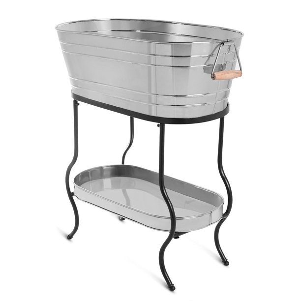 Oval beverage tub w/ tray & stand