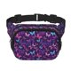 thumbnail image 1 of Fotbe Bright Purple Butterflies Cangurera Cuadrada con Estampado de Doble Capa, Bolsa de Cintura Ajustable Mini para Hombres y Mujeres, 1 of 9