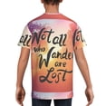 thumbnail image 5 of Wukai Not All Who Wander Are Lost Youth Unisex Short Sleeve T-Shirt for Boys, Girls, Teens, and Kids-Medium, 5 of 7