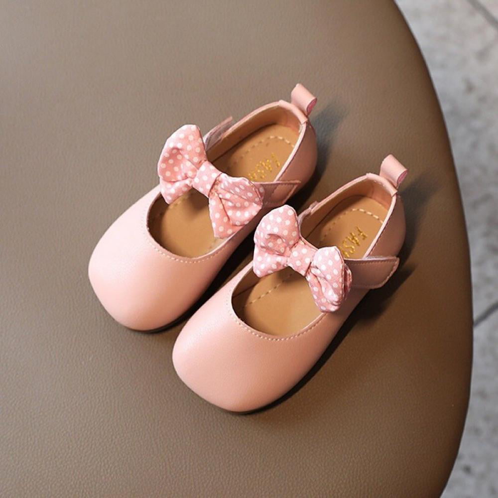 Girls Infant/Toddler Classic Bow Leather Mary Janes