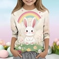 thumbnail image 2 of Chemise à Manches 3/4 Imprimée de Pâques pour Enfants, Haut à Col Rond avec Graphique de Vacances, T-Shirt Doux et Respirant pour Garçons et Filles, Tailles 110-170, 2 of 6