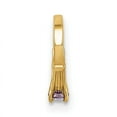 thumbnail image 4 of 14k Yellow Gold Solid Ring with Dark Purple CZ Charm Pendant, 4 of 7