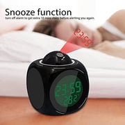 Projection Alarm Clock,Clock Projector on Ceiling Voice Timing Digital LED Display for Bedroom,Bedside,Office