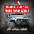 thumbnail image 2 of American Modified Grille Requin pour Modèles Jeep 2007 à 2018, Noir Mat, 2 of 11