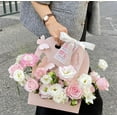 thumbnail image 5 of NAMZI Handheld Cake Flower Box Handheld Flower Basket Paper Bow Flower Box Flower Arrangement Bag Flower Packaging Gift Box (Pink), 5 of 5