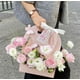 thumbnail image 5 of Zhuge Caja de flores para tartas de mano, cesta de flores de mano, caja de flores con lazo de papel, bolsa para arreglos florales, embalaje de flores, caja de regalo (beige), 5 of 5