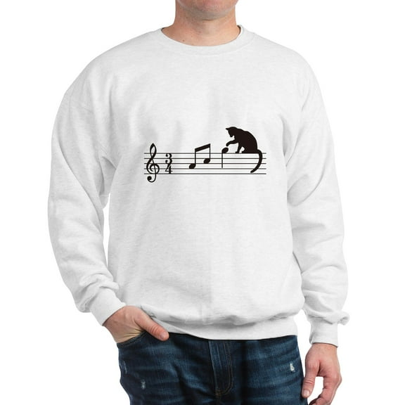 CafePress - Cat Toying With Note V.1 Sweatshirt - Crew Neck Sweatshirt