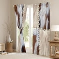 thumbnail image 3 of Homewish Animal Cattle Print Curtains Pack of 2 (42x84 Each) for Teenagers,Retro Vintage Aesthetic Curtains Blackout,Geometric Plaid Grid Patchwork Bedroom Curtains,Breathable Home Decor, 3 of 6