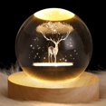 thumbnail image 1 of Crystal Ball Decoration USB LED Night Light Crystal Ball Santa Claus Snowflake Xmas TreeRings Home Decor Birthday Gift, 1 of 11