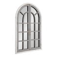 thumbnail image 2 of Kate and Laurel Boldmere Large Traditional Wood Windowpane Arch Mirror, 28x44, Gray and White, 2 of 7
