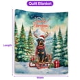 thumbnail image 5 of Merry Christmas Santa Reindeer Antlers Rottweiler Sleigh Xmas Winter Holiday Quilt Blanket Rottie Dog Lover Gifts Idea Cozy Comforter Throw Blanket - 00023, 5 of 5