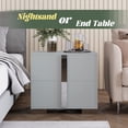 thumbnail image 5 of Resenkos Sleek Accent Cabinet with Dual Drawers, Robust Steel Base Bedside Table, Noiseless Sliding Drawer Decor Table for Bedroom, Office, Lounge, Gray, 5 of 6