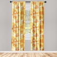 thumbnail image 3 of Ambesonne Animal Emoji Curtains, Faces Grunge Back Art, Pair of 28"x84", Mustard Orange and Yellow, 3 of 5