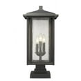 thumbnail image 2 of 3 Light Outdoor Square Pier Mount Lantern In Seaside Style 11 Inches Wide By 23.5 Inches High-Black Finish Z-Lite 554Phxls-Sqpm-Bk, 2 of 4