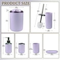 thumbnail image 5 of CERBIOR Bathroom Accessories Set 6 Piece Bath Ensemble Includes Soap Dispenser, Toothbrush Holder, Toothbrush Cup, Soap Dish for Decorative Countertop and Housewarming Gift (Purple), 5 of 7