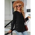 thumbnail image 5 of Women'S Round Neck Long Sleeve Tops, Autumn and Winter 2025 Loose Button Down Blouses, 5 of 8