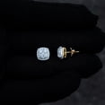 thumbnail image 5 of Moissanite Solitaire Stud Earrings – 925 Sterling Silver, Screw Back, Diamond Tester Approved, Luxury Gift Box Included - 2.31CT - 9mm Square Gold, 5 of 6