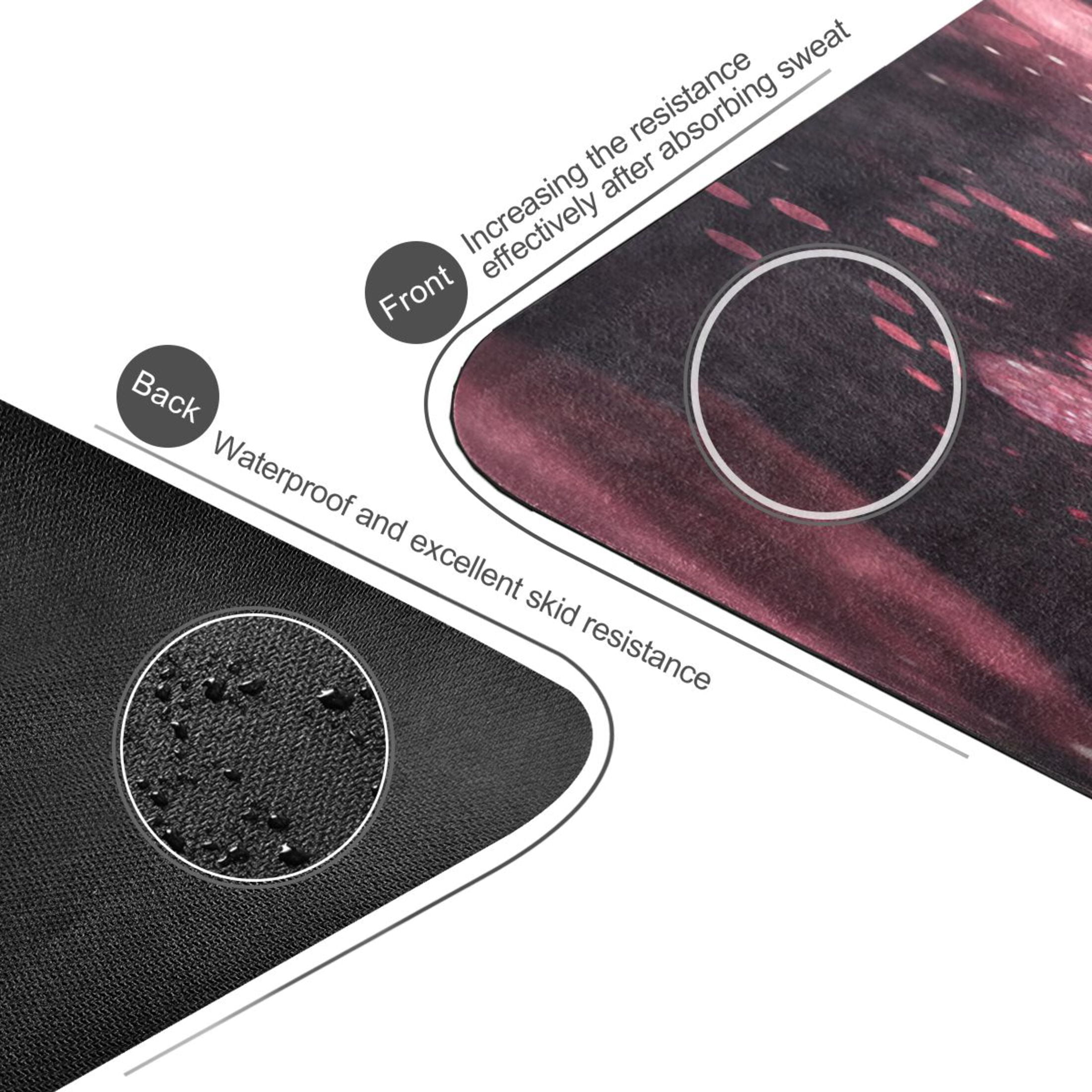 BZSMCE Yoga Mat Women Pink Glittery Flowers Fitness Mat